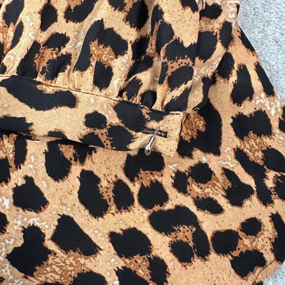 Daniel Rainn Cheetah Animal Print V-Neck Tunic Blouse Women's 1X Long Sleeve - Picture 3 of 10